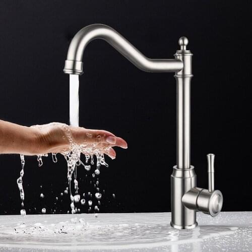 Stainless Steel Kitchen Faucet 360 Degree Rotation Spray Mixer Tap Bathroom Basin Sink Water Tap Cold and Hot Single Handle Tap