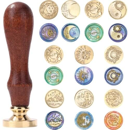 25mm Dedicated Seal Stamp Replace Copper Head Star Moon Sealing Wax Invitations Scrapbooking Stamp Head DIY Envelope Hobby Tools