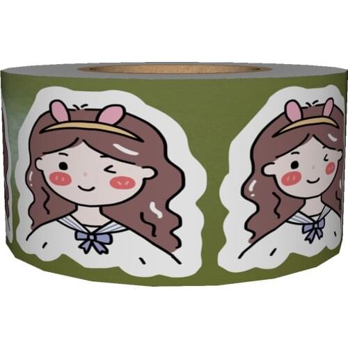 Cartoon adhesive sticker label printing custom for roll cut