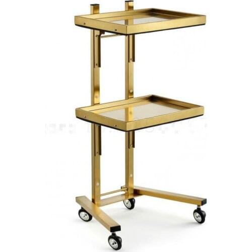 Gold and Silver Stainless Steel Beauty salon cart haircut folding tool cart hair salon hot dyeing cart barber shop equipment