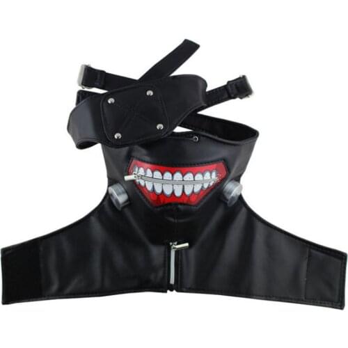 Tokyo Ghoul Cosplay Costumes Halloween Cos Black Eye Hlaf Face Mas Kkaneki Ken Cosplay Zipper Eye Anime Cosplay Accessory
