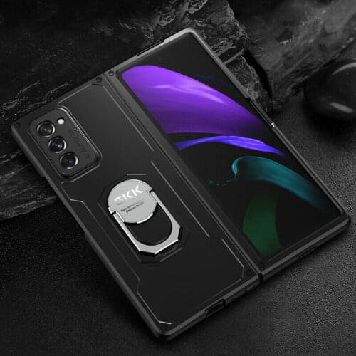 Thin Case for Samsung Galaxy Fold 2 with Magnetic Anti-drop Ring Car Holder Mobile Phone Galaxy Fold2 Cases Magnet