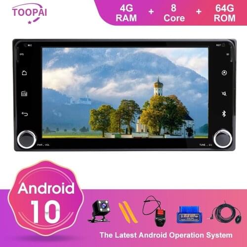 TOOPAI Android 10 For Toyota Universal RAV4 COROLLA CAMRY 2008-2015 Auto Radio Stereo GPS Navigation Car Multimedia Player SWC