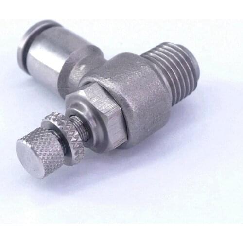 Tube 8mm*1/4"BSP 304 Stainless Speed Regulating Valve Pneumatic Elbow Quick Fitting Anticorrosion Antioxidation