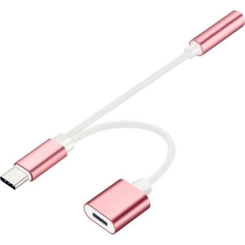 2in1 Type-c Usb Audio Adapter TYPE-C To 3.5mm Jack Headphone Converter Music Charging Adapter Charging for Huawei Xiaomi Phone