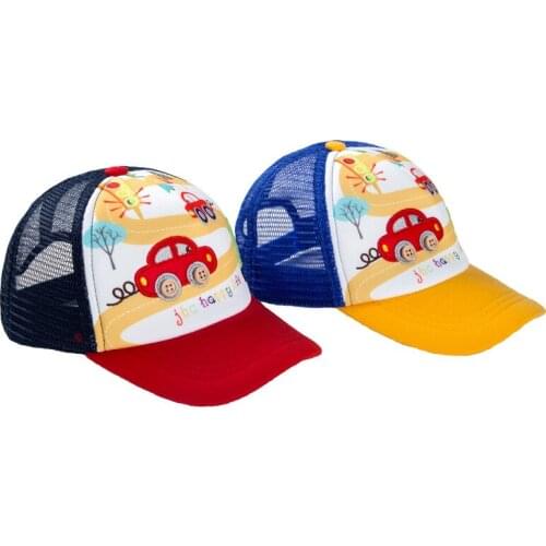 Spring Summer Baby Hat Embroidered Cartoon Car Baby Baseball Cap Children Sun Hat Boys Girls Hats kids