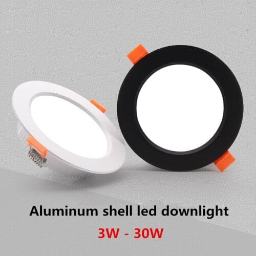 Hot Sale 30W 24W 18W 15W 12W 9W 7W 5W 3W Waterproof LED Downlight Warm White Cold White LED Lamp Spot Light AC220V