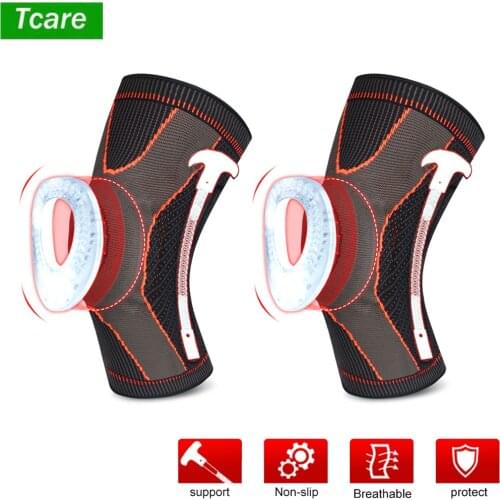 Tcare Knee Patella Protector Brace Silicone Spring Knee Pad Basketball Running Compression Knee Sleeve Support Sports Kneepads