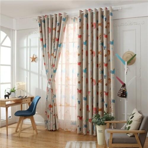 Modern Trojan Horse Printing Shading Curtains for Living Dining Room Bedroom