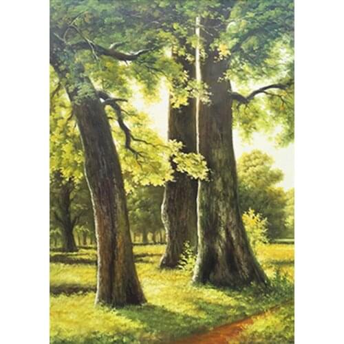Green forest big tree scenery For Embroidery Needlework 14CT Counted Unprinted DIY Cross Stitch Kits Handmade Art Wall Decor