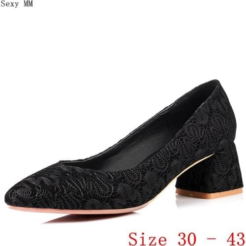Pumps Women Oxfords Career Shoes High Heels Woman Med High Heel Shoes Small Plus Size 30 31 32 33 - 40 41 42 43