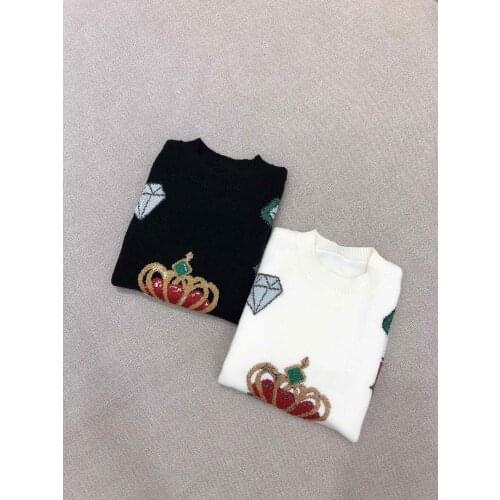 New ladies fashion 2021 long sleeve sexy casual jacquard crew neck sweater 1113