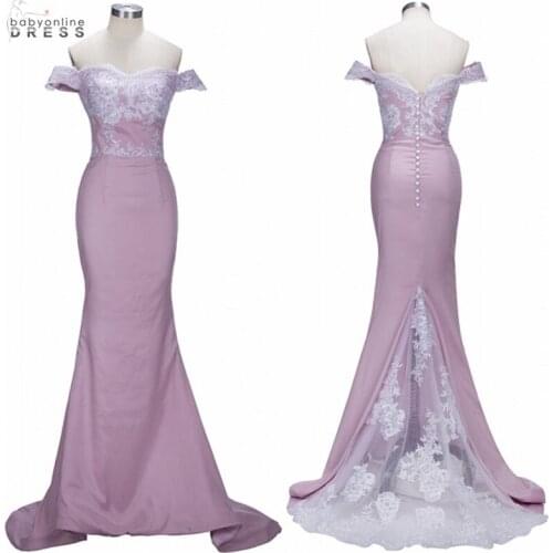 Robe De Soiree Mermaid Prom Dress Long Real Images Custom Make Pink Lace Flowers Party Prom Gowns Vestido de Festa Vestito