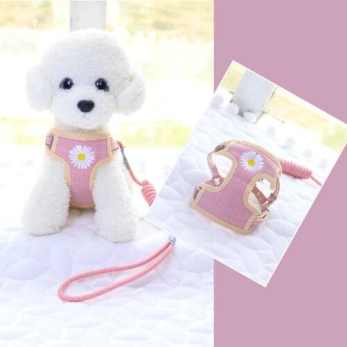 New 5 Kinds Colors Vest Chrysanthemum Pet Chest Strap Lovely Comfortable Dog Chain Walking Pet Harnesses for Small Dogs and Cats
