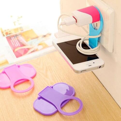 1PC Mobile Phone Wall Charger Stand Foldable Mobile Phone Stand Holder Universal Mobile Phone Charging Stand Storage Hanger