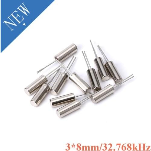 10pcs 32.768kHz 32.768 kHz 32768HZ 32.768k Hz Frequency Oscillator Crystal Cylender 3X8 mm 3*8mm 3X8MM 3mmx8mm 3mm*8mm