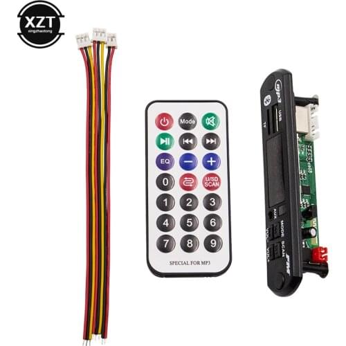 12V Bluetooth 5.0 MP3 WMA Module Decoder Board Car AUX 3.5mm FM TF Card Big LED Screen Wireless Car Music Speaker Remote Control