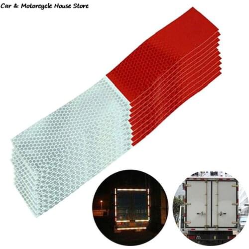 20pcs/set Reflective Warning Strip Tape Car Truck Reflective Safety Tape Bumper Reflective Strips Night Light Reflector Sticker