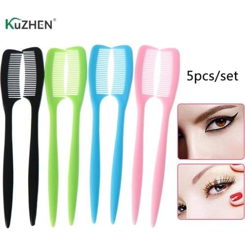 5pcs/lot Lash Extension Plastic Brush Eyelash Eyebrow Comb Lift Curl Eye Makeup Comb For Womens Fashion Random Color