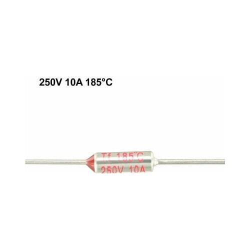 250V 10A 185C Celsius Circuit Cut Off Temperature Thermal Fuse 5 Pcs