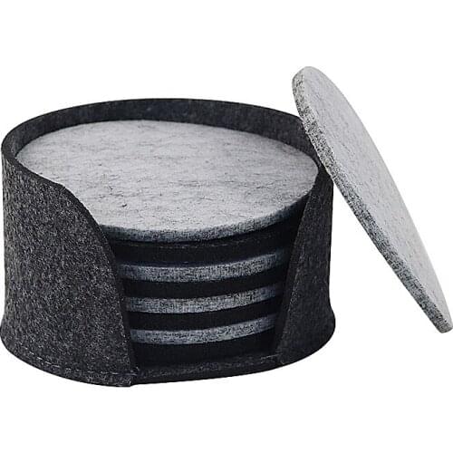 8PCS/Set Felt Fabric Cup Mats and Pads Round Mat Drink Coaster Beer Coffee Placemat