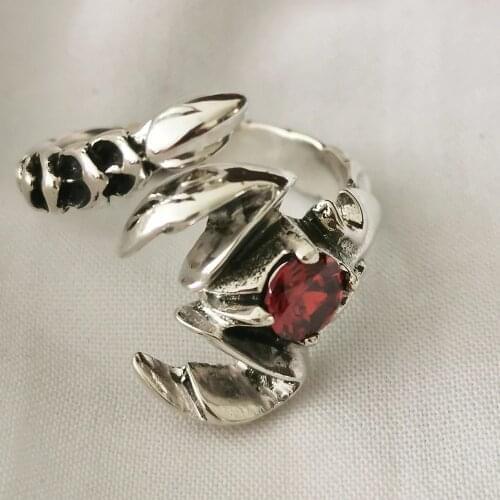 925 Sterling Silver women Mens scorpion ring jewelry A4076