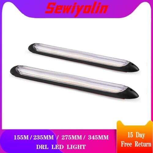 Car accessories 12V Flexible DRL LED Strip Turn Signal Lamp Yellow Auto Flowing Daytime Running Light for LADA Headlights 1pair