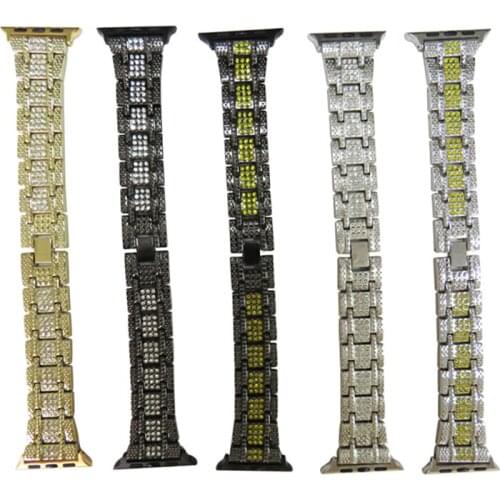 Apple Diamond Strap Se / 6/5/4/3/4 / 1 Stainless Steel Watchband 38mm 40mm 42mm 44mm Iwatch Center Diamond Hand Accessories
