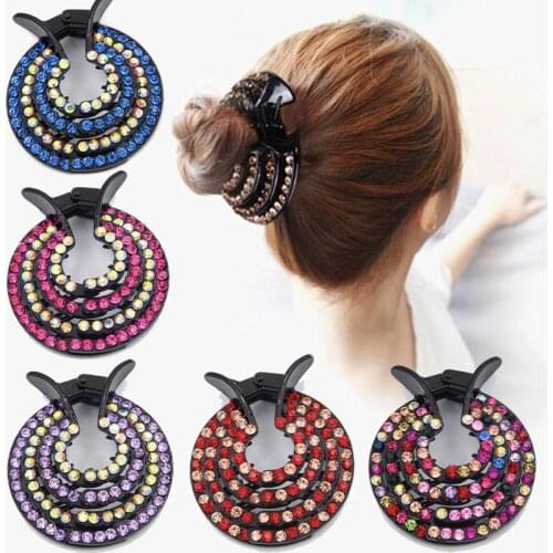 Hot Rhinestones hair clip for Women Hairpin adult ponytail hair Claw Acrylic Hair Clip Female Hair Styling Accessories