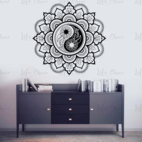 Yin Yang Mandala Room Decoration Vinyl Art Removeable Poster Beauty Fashion Modern Decals Ornament Decor