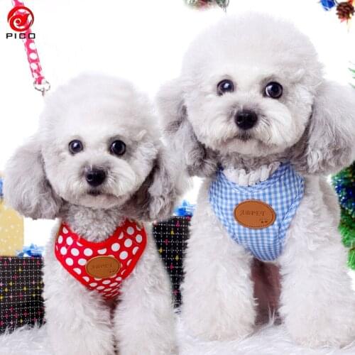 High Quality Cute Breathable Dog Collar And Leash Set Pet Cat Vest Harness Small Dog Puppy Walking Leads For Chihuahua ZL289-4