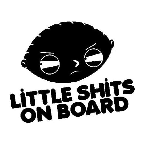 Creative LITTLE SHITS ON BOARD Personality Safety Car Sticker Covering The Body Vinyl Decals Motorcycle Car Body PVC 12cm X 15cm