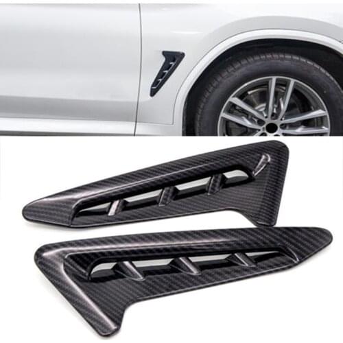 Chrome/Carbon Fiber Black Side Door Wing Fender Air Vent Cover for BMW X3 G01 2018 Side Door Air Condition Vent Fender Cover
