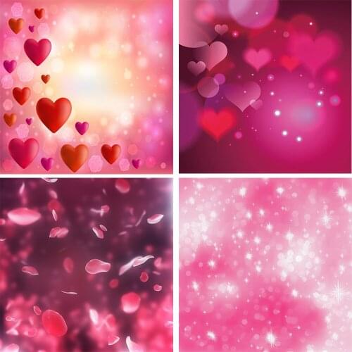 Laeacco Valentines Day Light Bokeh Red Hearts Wall Ceremony Dreamy Scene Photo Backgrounds Photography Photo Backdrops Studio
