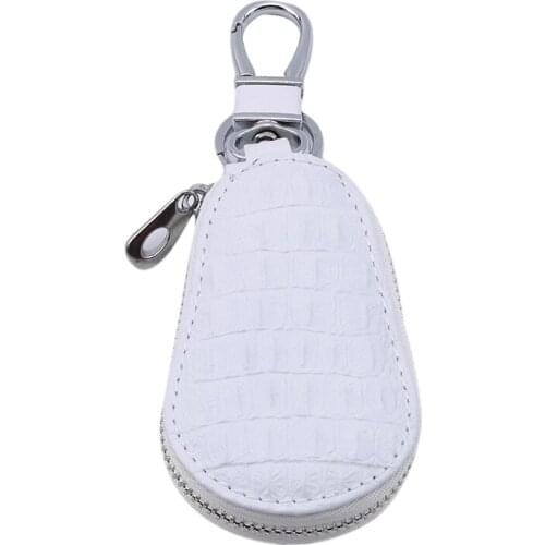 Fashion Hot Unisex Genuine Leather Key Wallet Men And Women Zipper Keys Pouch Gourd Car Key Ring Storage Case 5 Colors