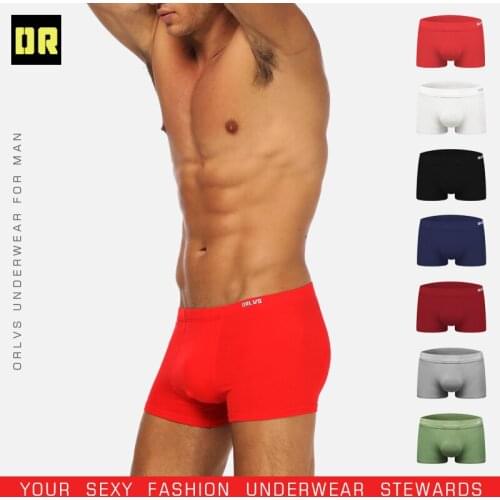 ORLVS Men Underwear Male Mens Boxers Underwear Breathable Penis Pouch Underpants Comfortable Men Sexy Underwear Panties Boxer