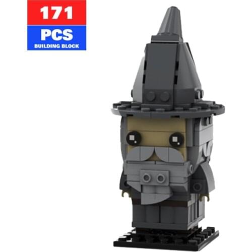 NEW MOC Brickheadz Series Ring Gandalfed Mithrandired Grey Pilgrim Legend Movie Characters Building Block Model Toys for Kids