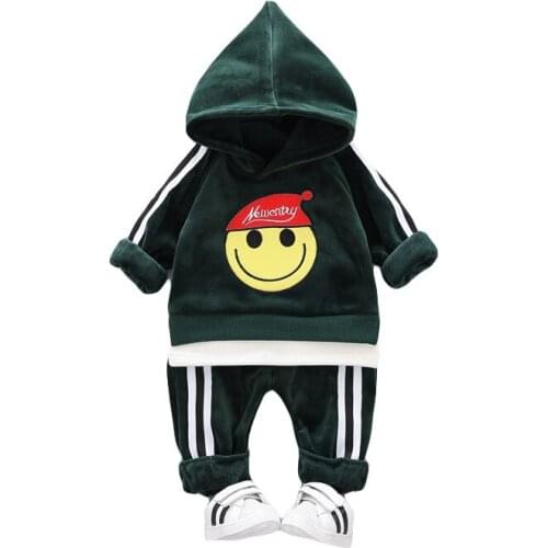 Baby boys Girls Clothes Outfits Clothing set 2pcs Warm Thick Wear Little Kids For 1 2 3 4 Years size Children Sport suit Outfits