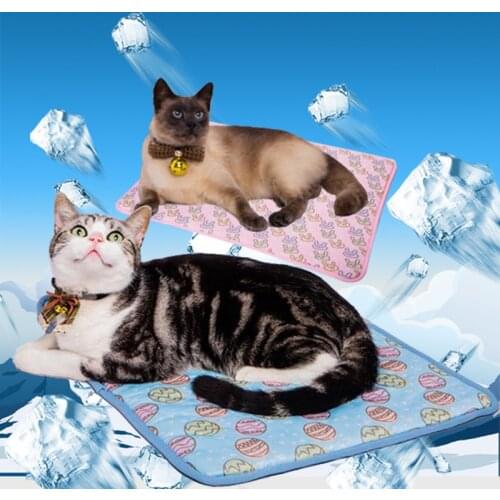 Dog Cooling Mat Puppy Breathable Bed Kitten Cool Cold Kennel Summer Ice Silk Pad Dog Cats Sofa Sleeping Cushion Pet Supplies