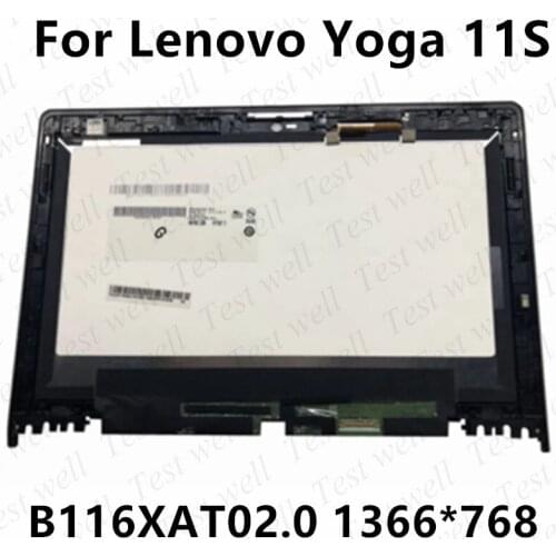 Original 11.6" LED Lcd Display B116XAT02.0 1366*768 For Lenovo Yoga 11S Touch Screen Digitizer Assembly with Bezel