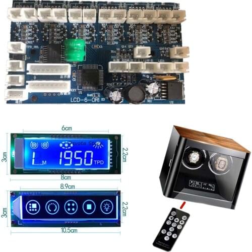 Watch winder display rack LCD circuit board + Control module LED + Switch parts Remote Control