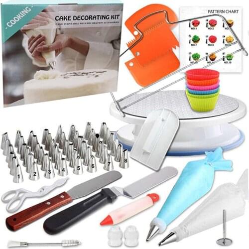 90pcs Cake Plate Turntable Rotating Anti-skid Round Cake Stand Cake Decorating Rotary Table Kitchen DIY Pan Baking Tool