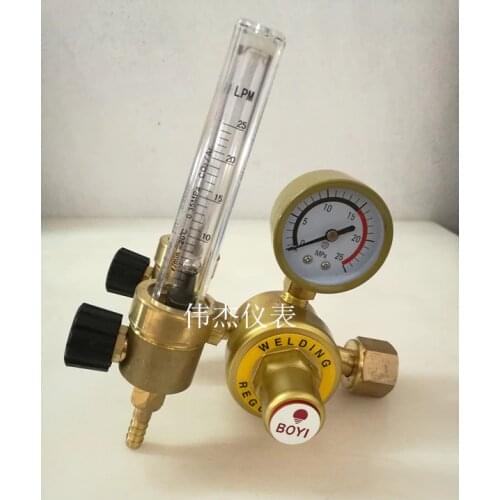 All copper double tube argon meter pressure reducer, double flow meter, argon meter, argon pressure meter, pressure reducing val