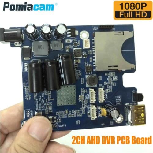 Factory direct 2CH AHD DVR PCB Board HD1080P 2 channel mini mobile dvr car truck vehicle dvr recording board with remote control