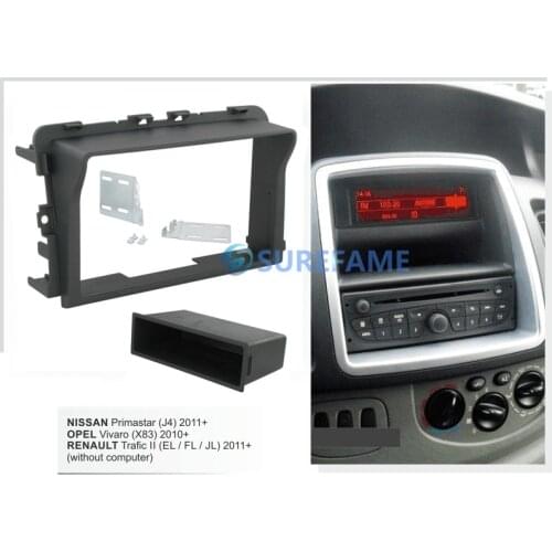 Car Radio Facia for NISSAN Primastar, OPEL Vivaro, RENAULT Trafic II 2011-2014 Panel Dash Kit Fascia Plate Console Bezel Adapter