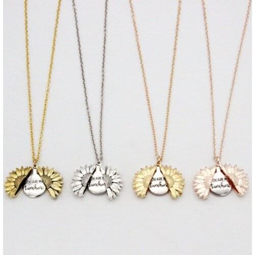 You Are My Sunshine Sunflower Necklaces For Women Long Chain Sun Flower Female Pendant Necklace Fashion Jewelry