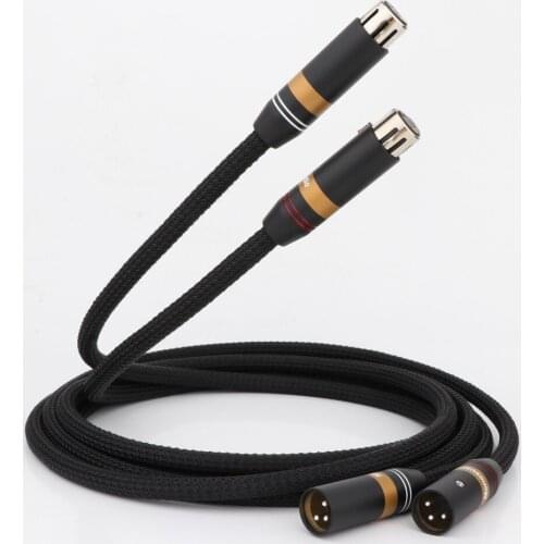 Monosaudio A202X 5N OFC Copper Silver Plated XLR Male to XLR Female Interconnect Signal Cable, 3Pin XLR Connector cable wire