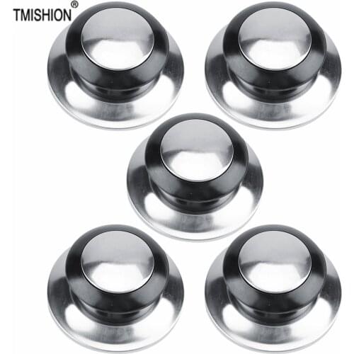 5Pcs Material Heat-Resistant Pot Pan Lids Knob Lifting Handle Black And Silver Home Kitchen Cookware Replacement Parts