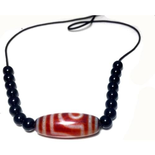 Tibet dedicated red dragon agate 1-10 eyes DZI men and women couple jewelry necklace short necklace Free Shipping