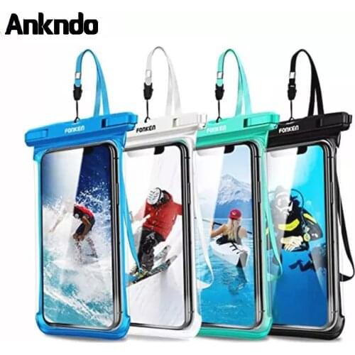 ANKNDO Universal Waterproof Phone Case For Iphone 12 Pro Xs Max Samsung Water Proof Bag Full Transparency Underwater Dry Pouch